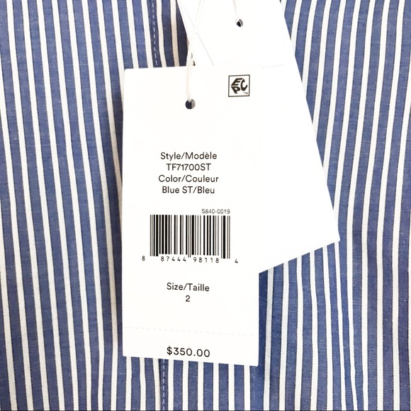 10 Crosby Derek Lam Striped Lace Up Button Up - Picture 7 of 8